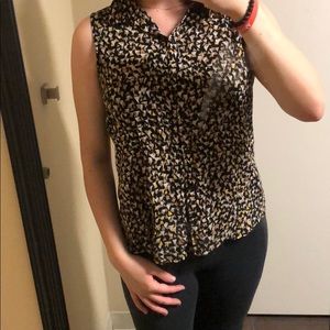 Geometric Print Apt. 9 Sleeveless Button Up Blouse